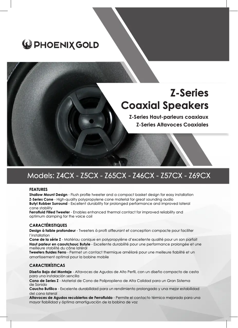 Page 1 de la notice Manuel utilisateur Phoenix Gold Z5CX