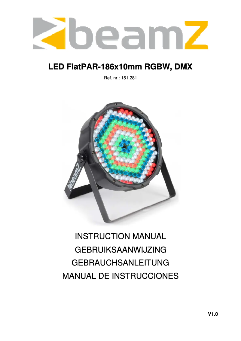 Page n°1 - Manuel utilisateur BeamZ FlatPAR 151.281