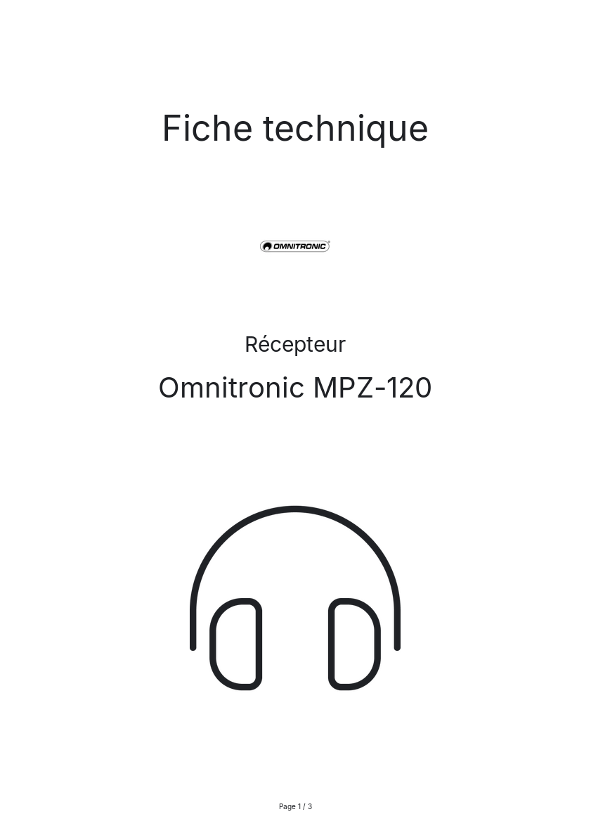 Image de la première page du manuel de l'appareil MPZ-120