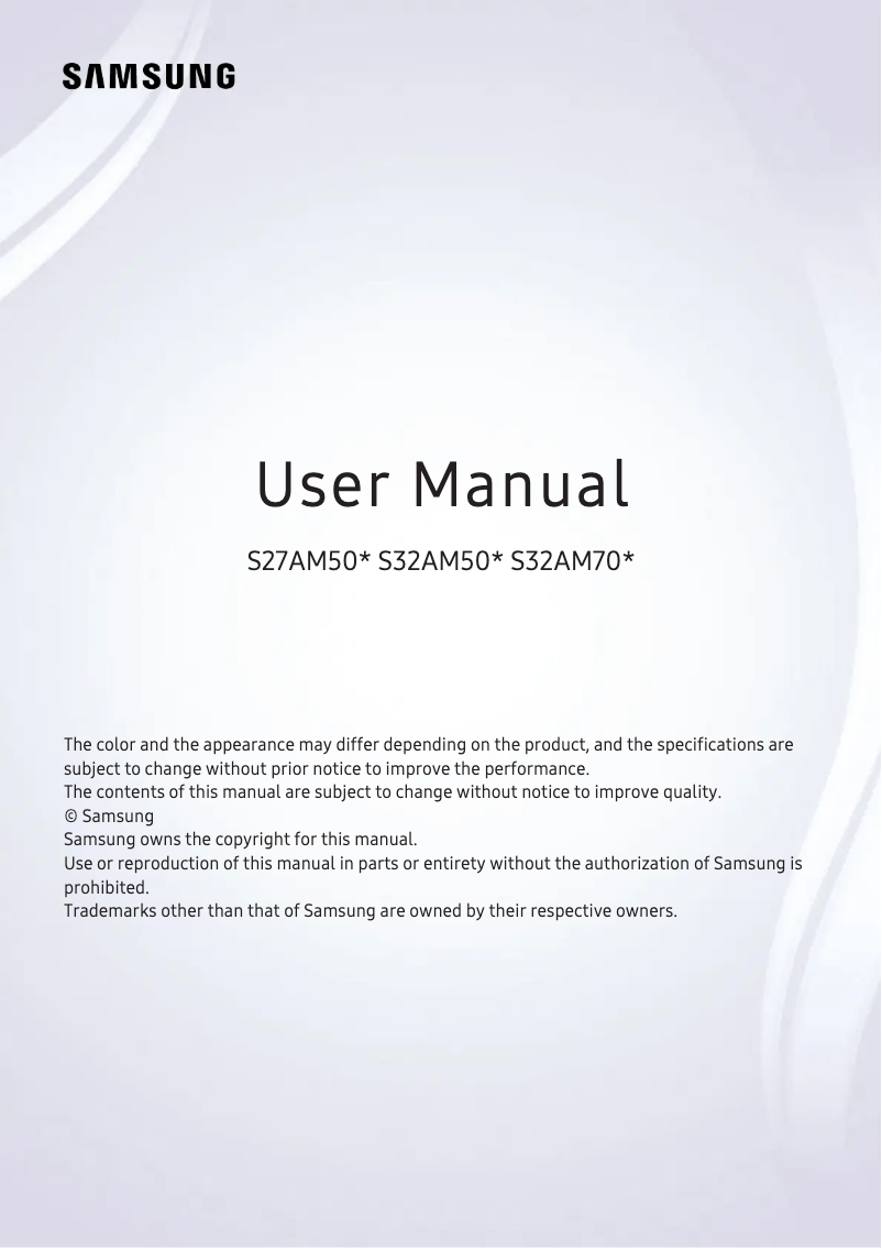 Page 1 de la notice Manuel utilisateur Samsung LS27AM500NNXZA