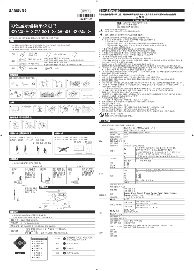 Image de la première page du manuel de l'appareil S32AG524PC