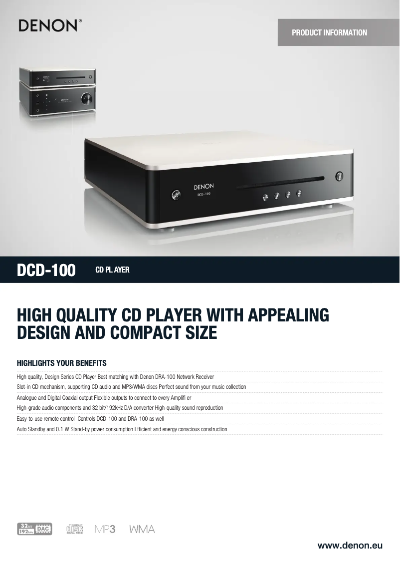 Image de la première page du manuel de l'appareil DCD-100