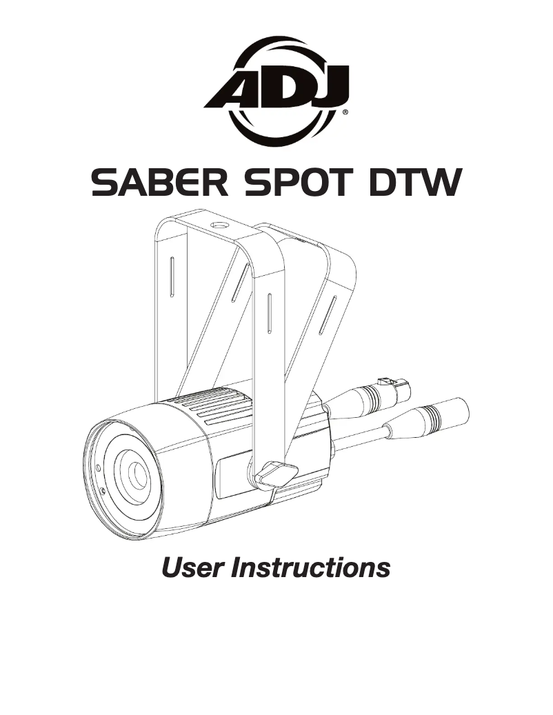 Image de la première page du manuel de l'appareil Saber Spot DTW