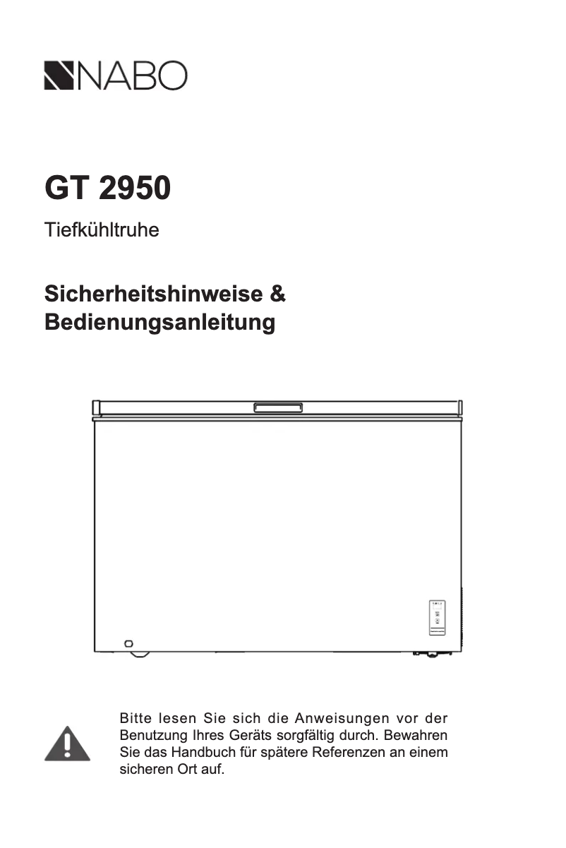 Page n°1 - Manuel utilisateur Nabo GT 2950