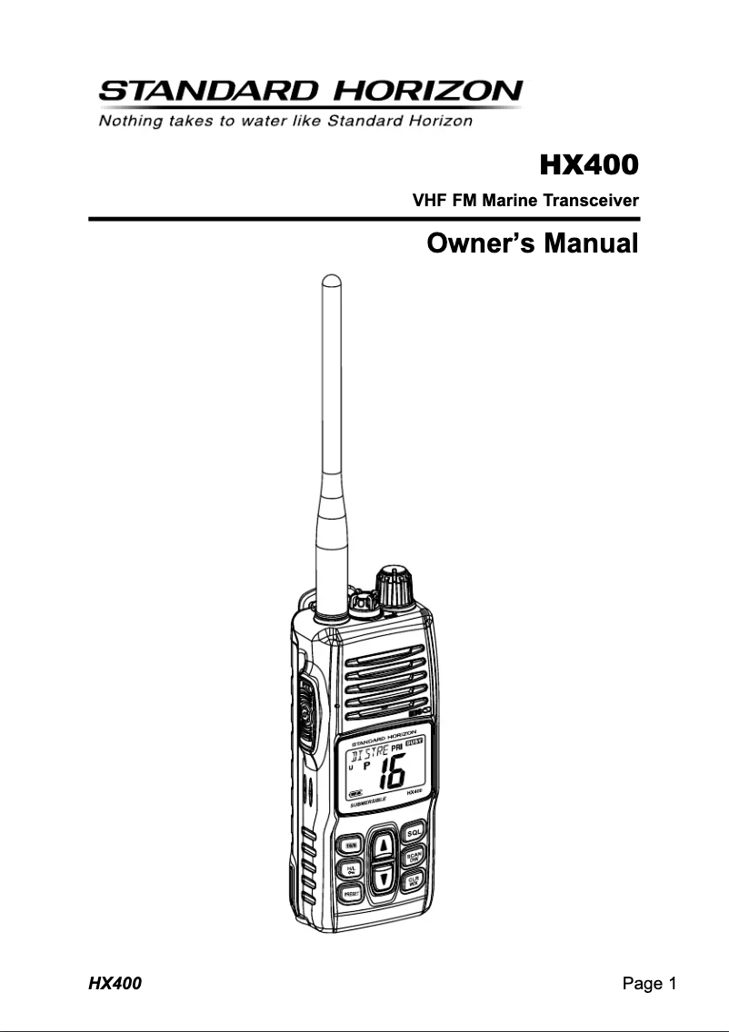 Página 1 del manual Manual de usuario Standard Horizon HX400