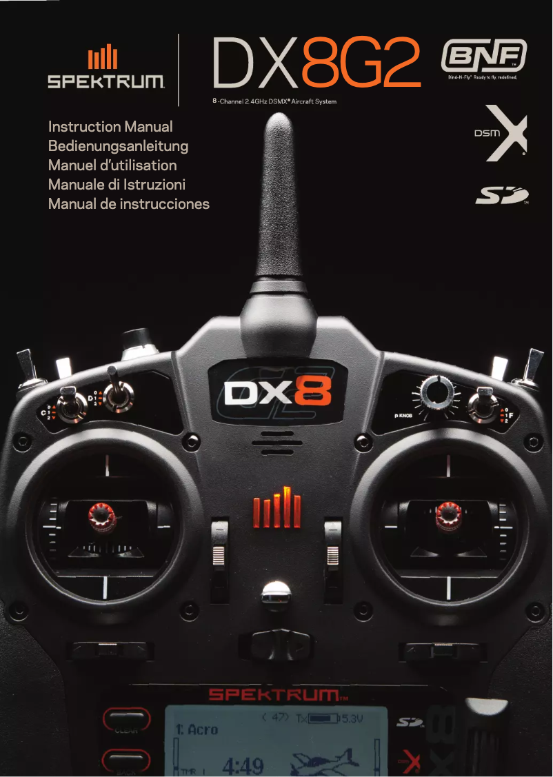 Page 1 de la notice Manuel utilisateur Spektrum DX8G2