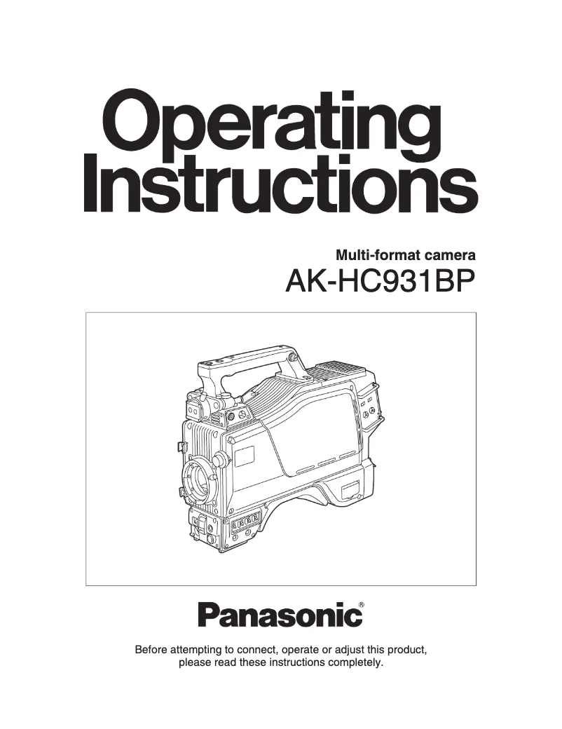 Page 1 de la notice Manuel utilisateur Panasonic AK-HC931B