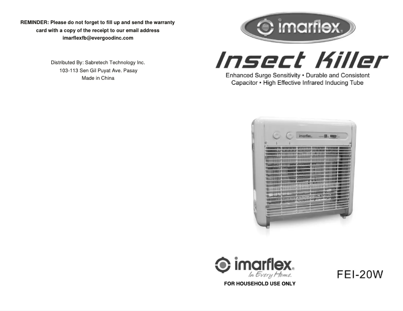 Page n°1 - Manuel utilisateur Imarflex FEI-20W