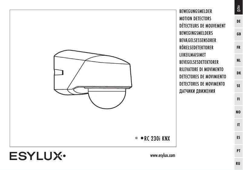 Page 1 de la notice Manuel utilisateur Esylux RC 230 KNX
