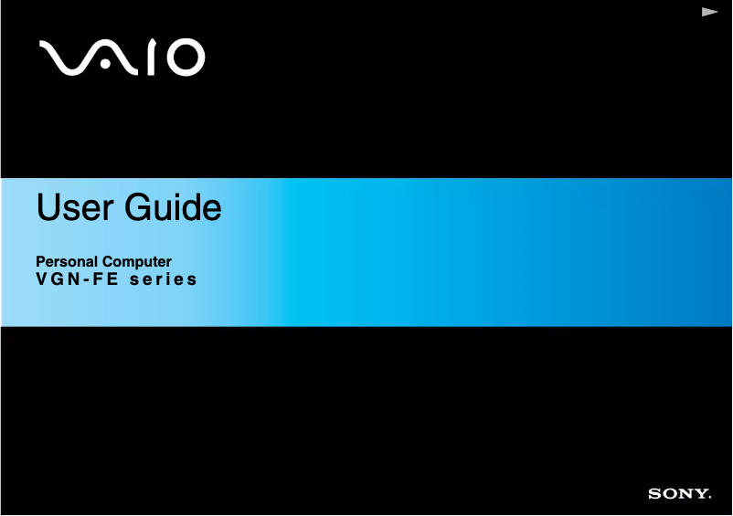 Page n°1 - Manuel utilisateur Sony Vaio VGN-FE11S