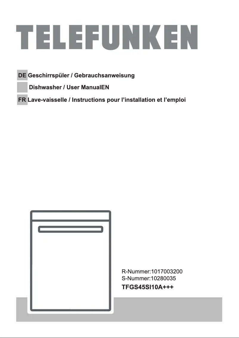 Page 1 de la notice Manuel utilisateur Telefunken TFGS45SI10A+++