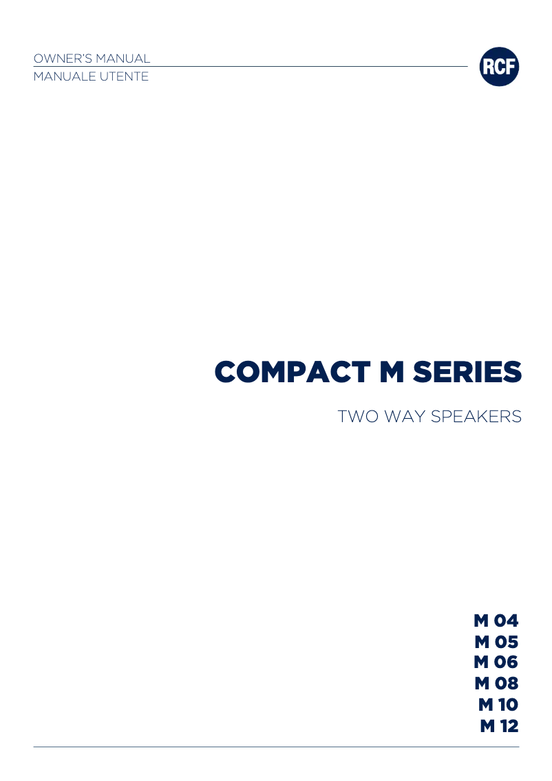 Page 1 de la notice Manuel utilisateur RCF COMPACT M 10