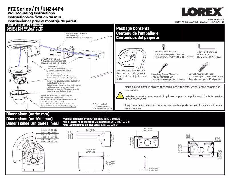 Página 1 del manual Guía de inicio rápido Lorex LNZ44P4