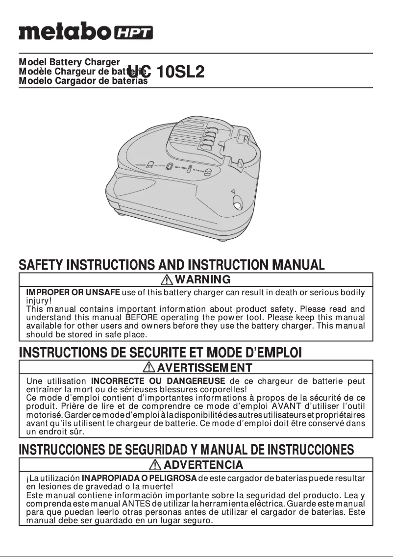 Image de la première page du manuel de l'appareil UC 10SL2