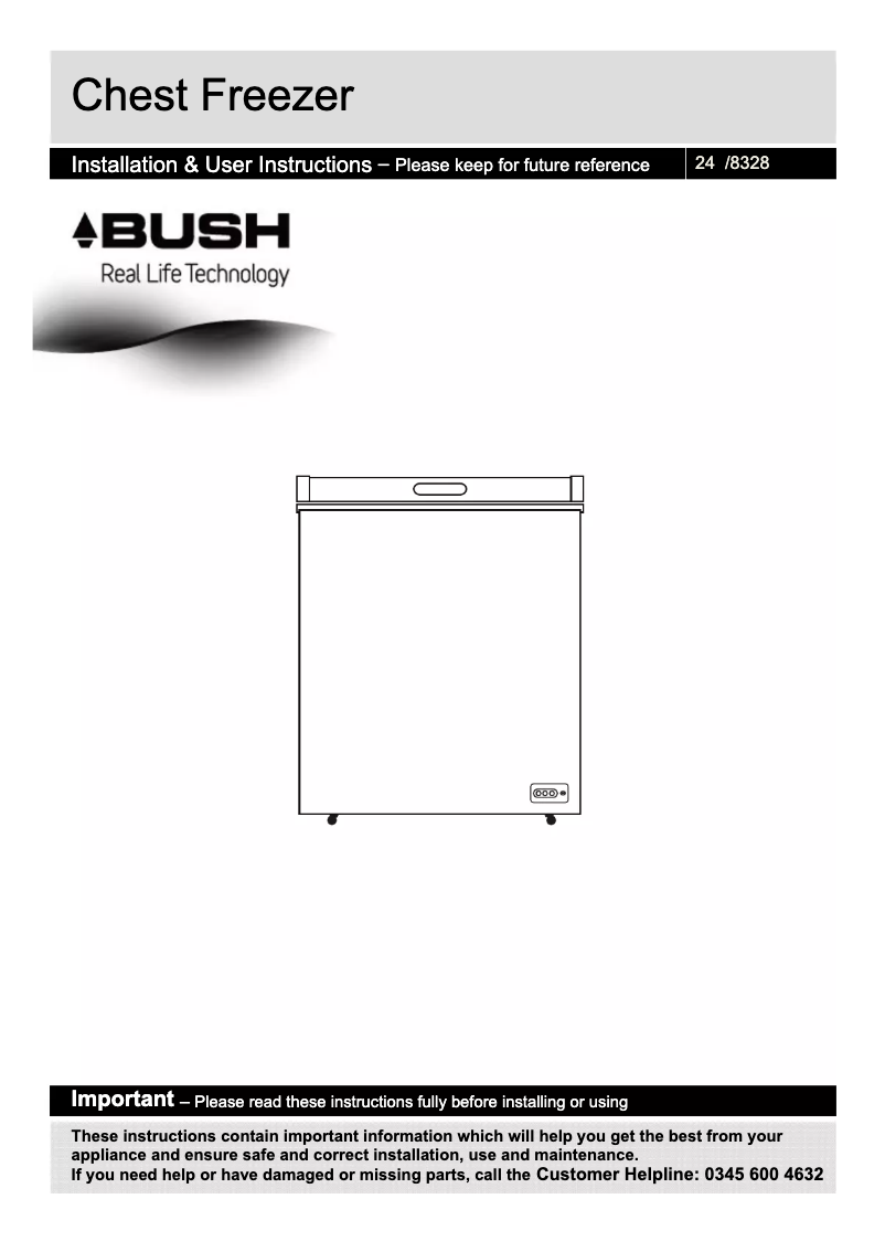 Page 1 de la notice Manuel utilisateur Bush BCF295L