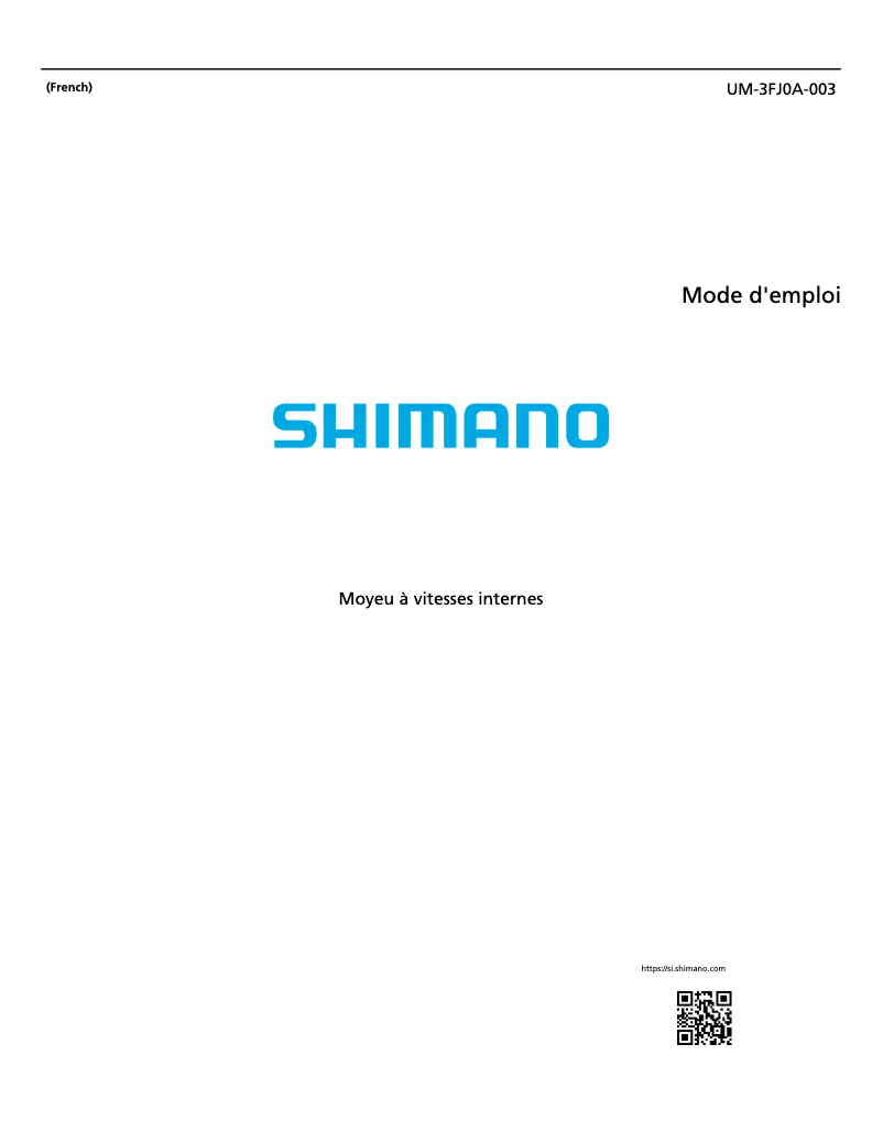 Page 1 de la notice Manuel utilisateur Shimano SG-C3001-7D