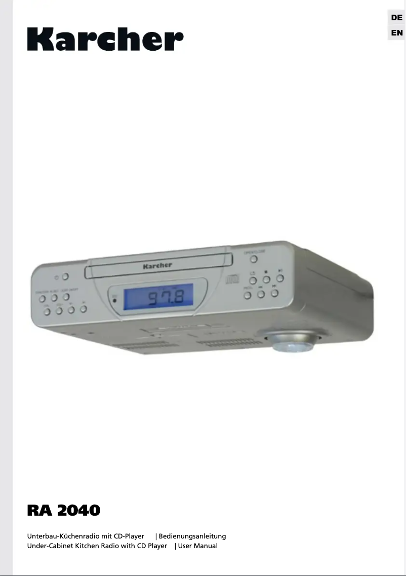 Page 1 de la notice Manuel utilisateur Kärcher RA 2040