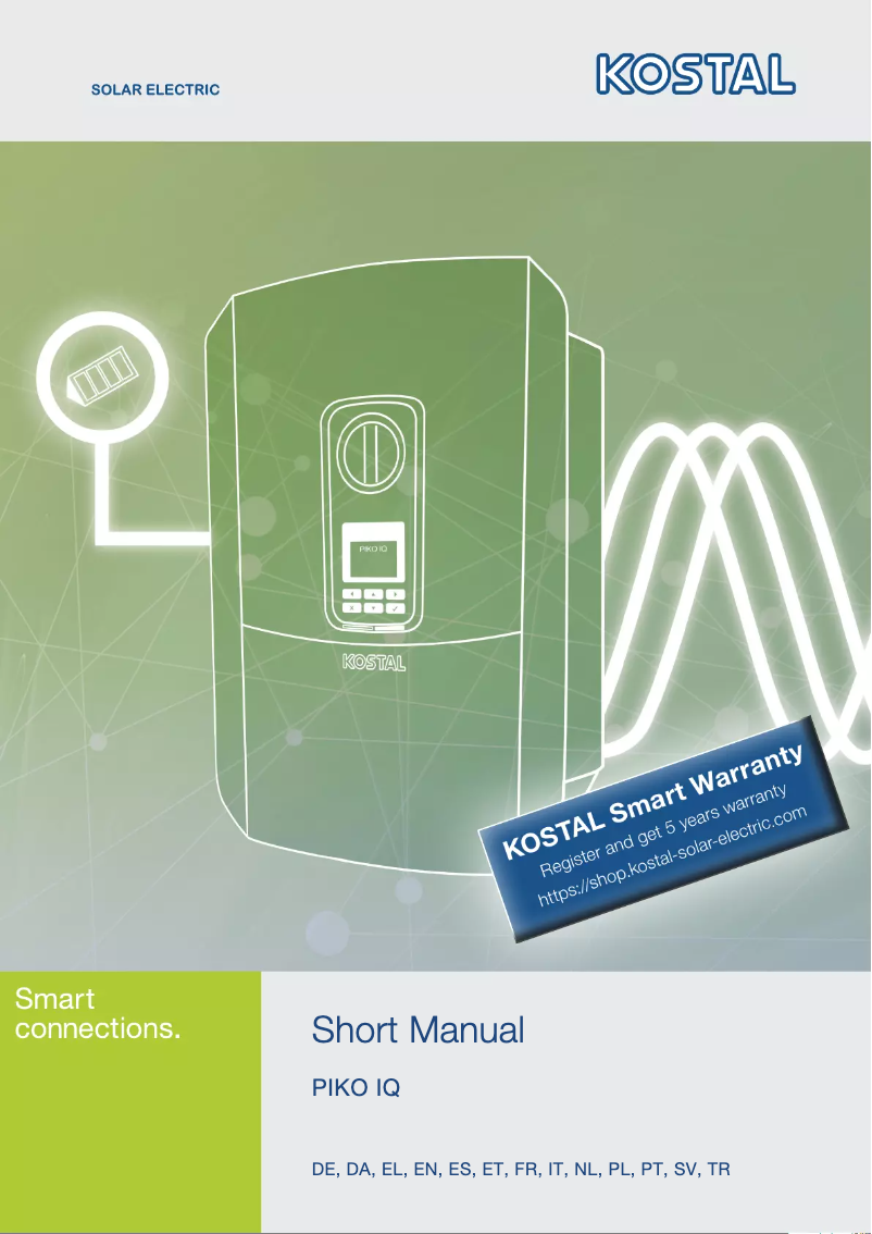 Page 1 de la notice Manuel utilisateur Kostal IQ 5.5