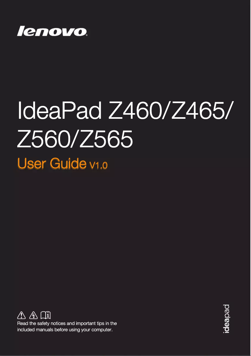 Página 1 del manual Manual de usuario Lenovo IdeaPad Z565