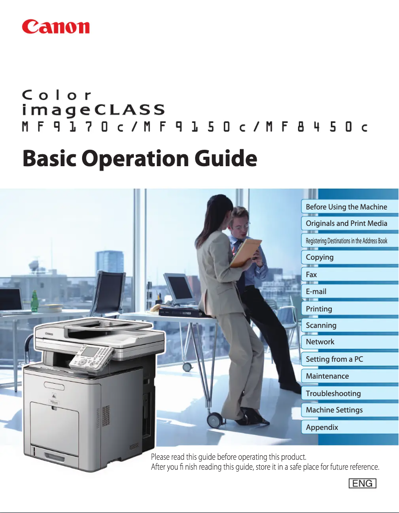 Page n°1 - Manuel utilisateur Canon Color imageCLASS MF9170c