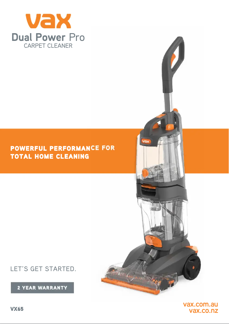 Image de la première page du manuel de l'appareil Dual Power Pro VX65