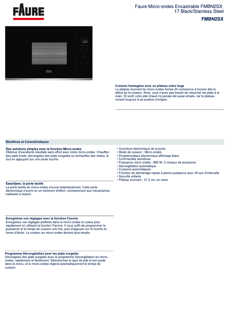 Image de la première page du manuel de l'appareil FMBN2SX