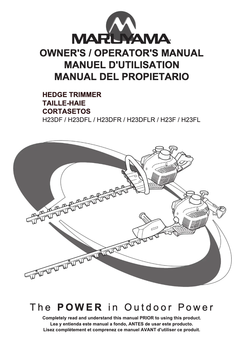 Page n°1 - Manuel utilisateur Maruyama H23DF