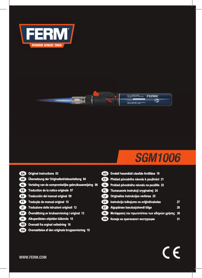 Image de la première page du manuel de l'appareil SGM1006