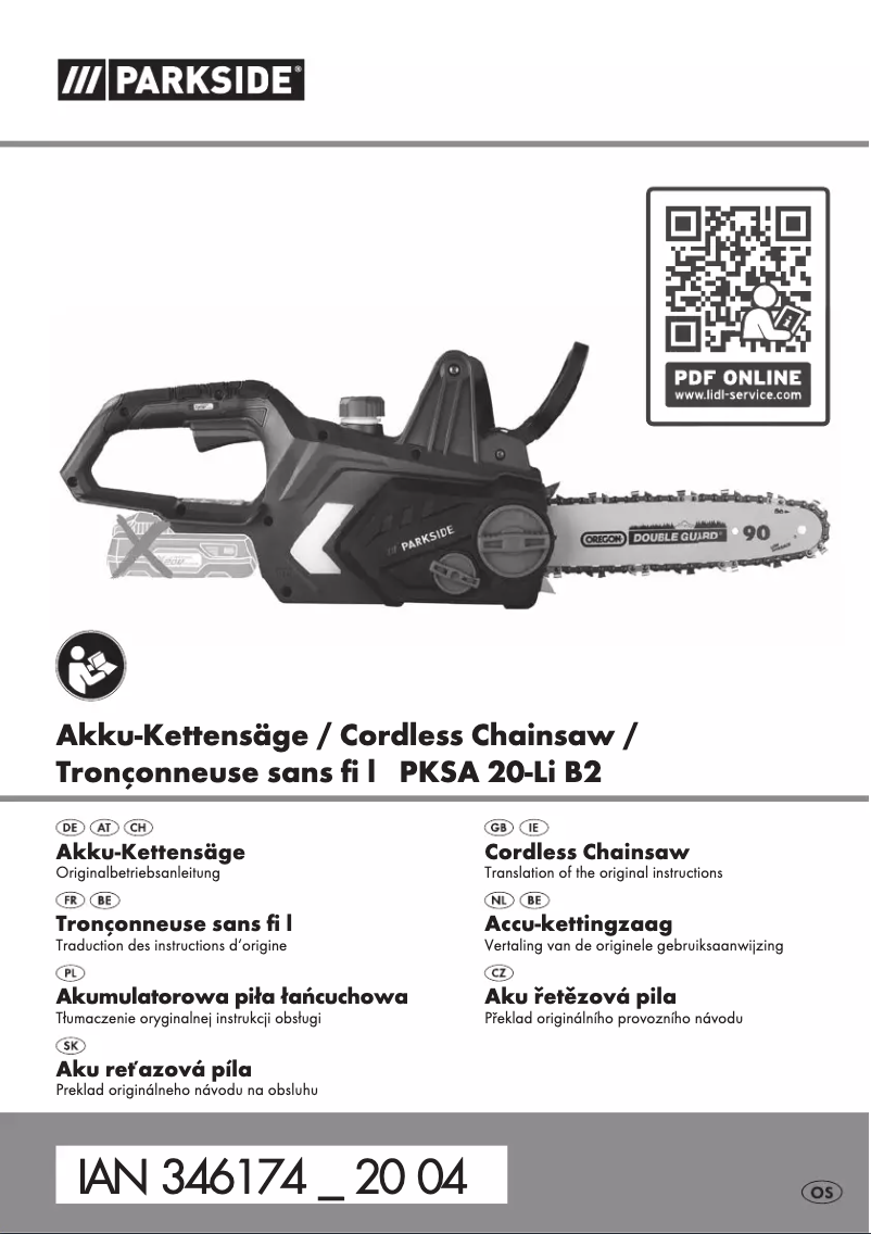 Page n°1 - Manuel utilisateur Parkside PKSA 20-Li B2