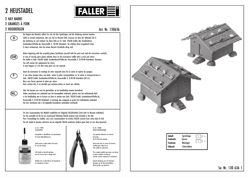 Page n°1 - Manuel utilisateur Faller 130636