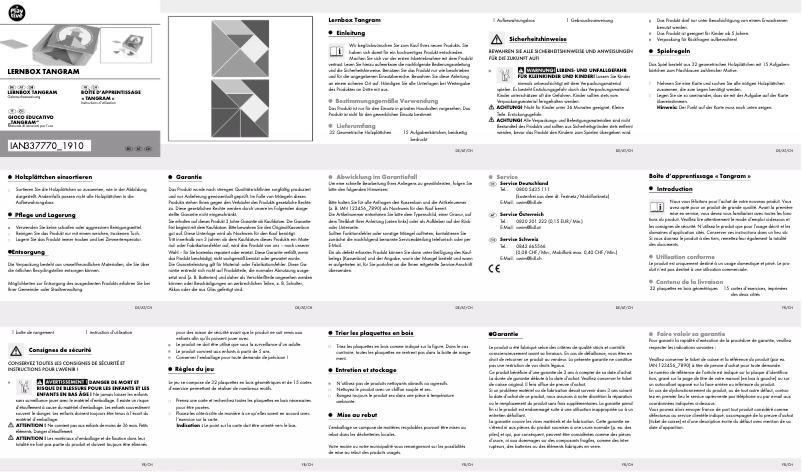 Page 1 de la notice Manuel utilisateur Playtive HG06186