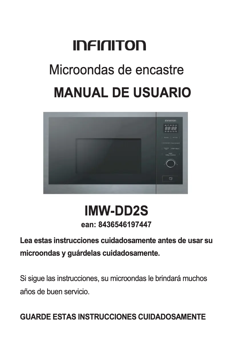 Página 1 del manual Manual de usuario Infiniton IMW-DD2S