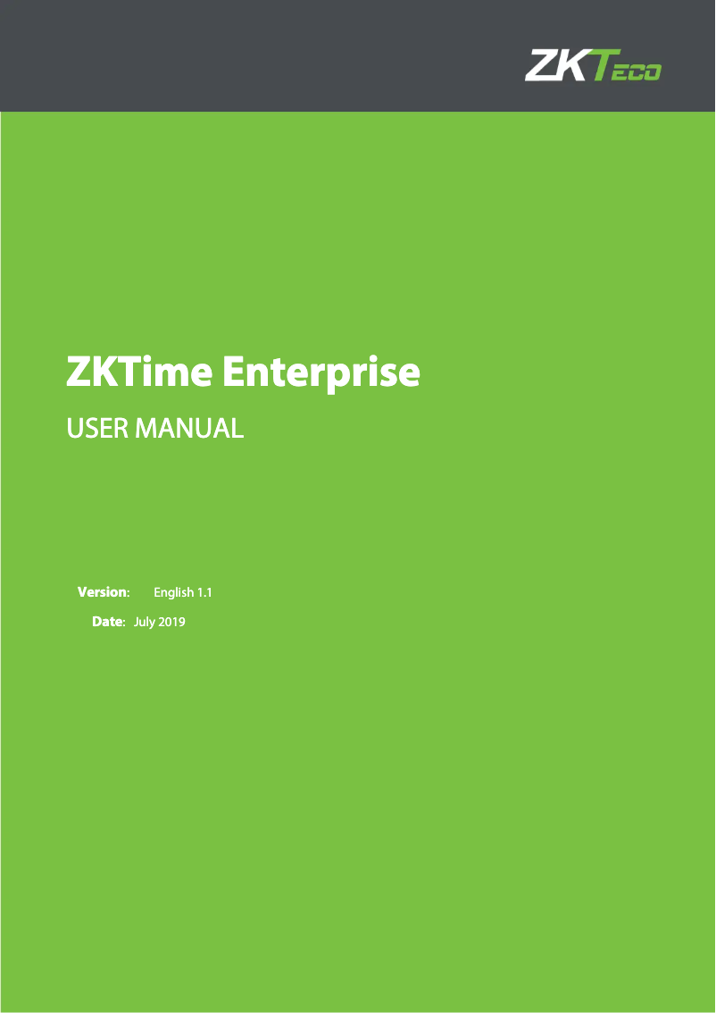 Page n°1 - Manuel utilisateur ZKTeco ZKTime Small Business