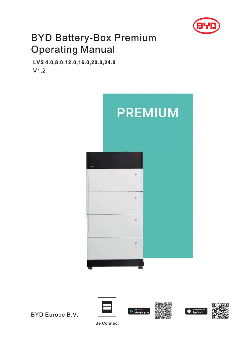 Page n°1 - Manuel utilisateur BYD LVS 24.0