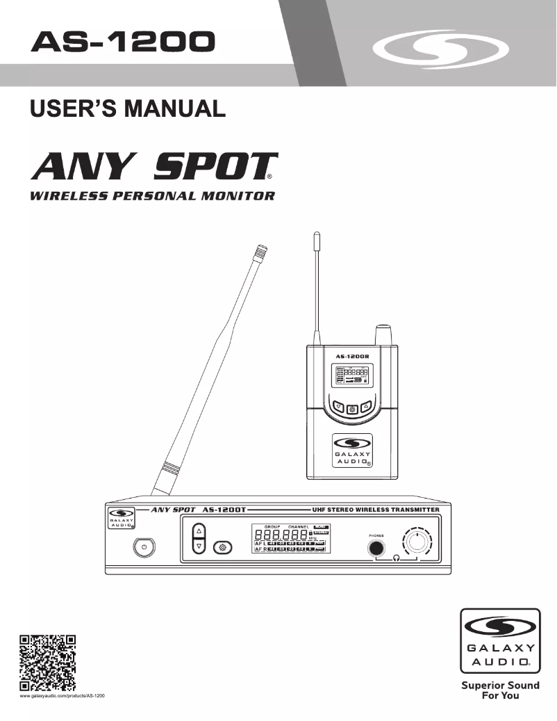 Page n°1 - Manuel utilisateur Galaxy Audio AS-1206