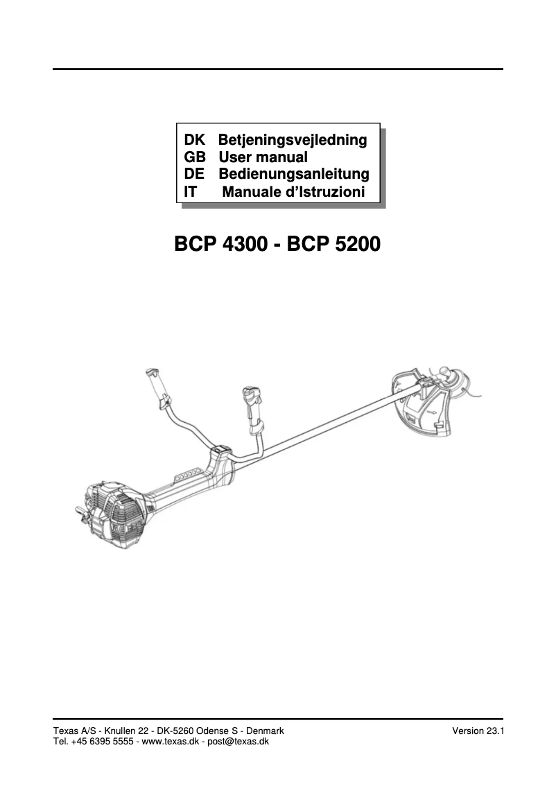 Image de la première page du manuel de l'appareil BCP4300