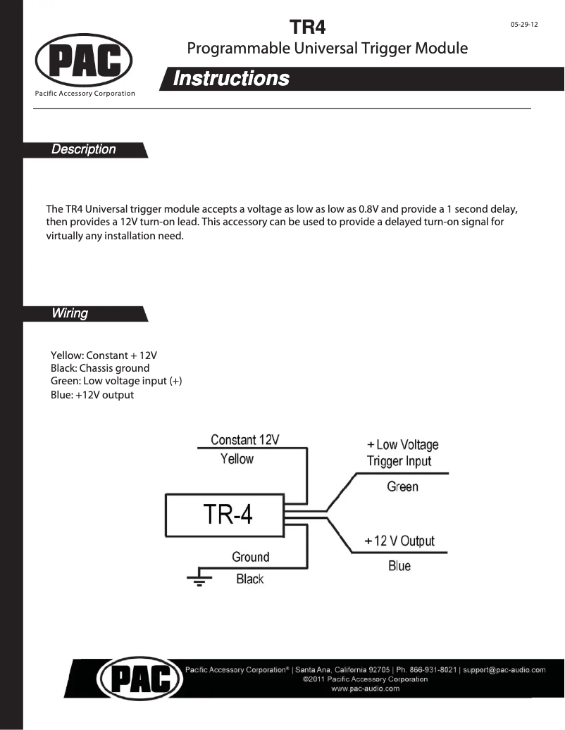 Image de la première page du manuel de l'appareil TR-4