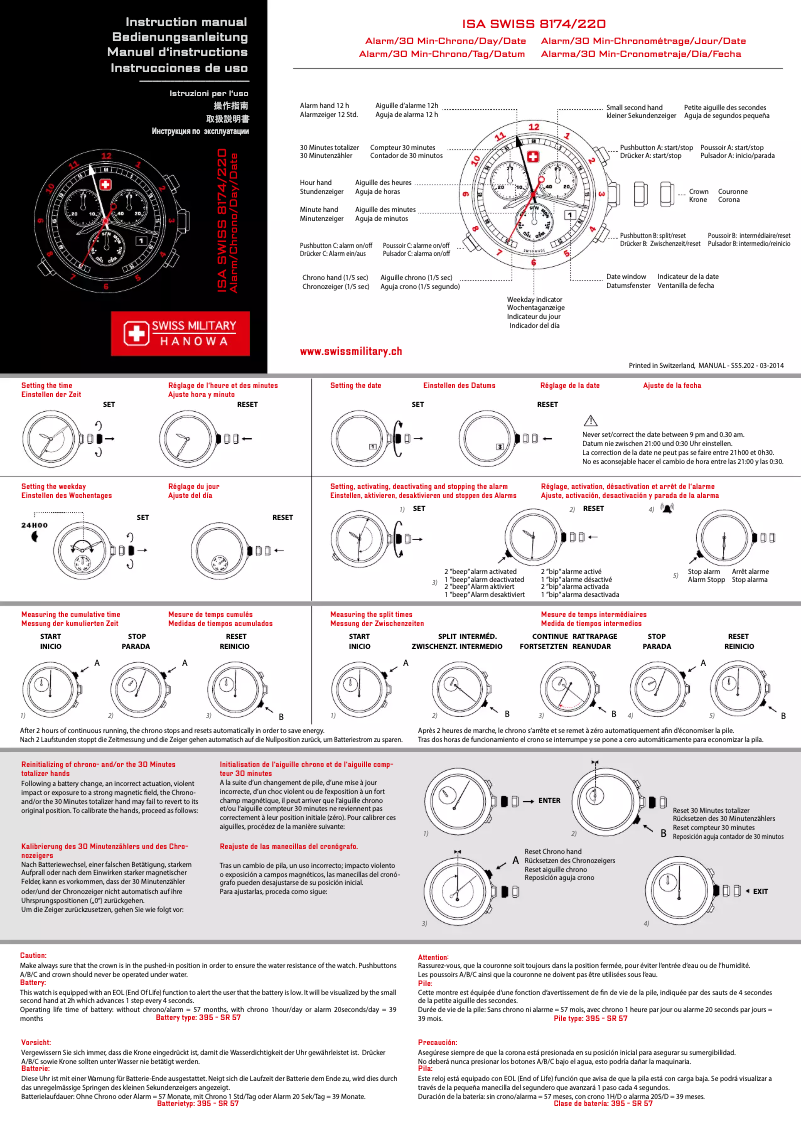Page 1 of the manual User Manual Swiss Military Hanowa Navigator