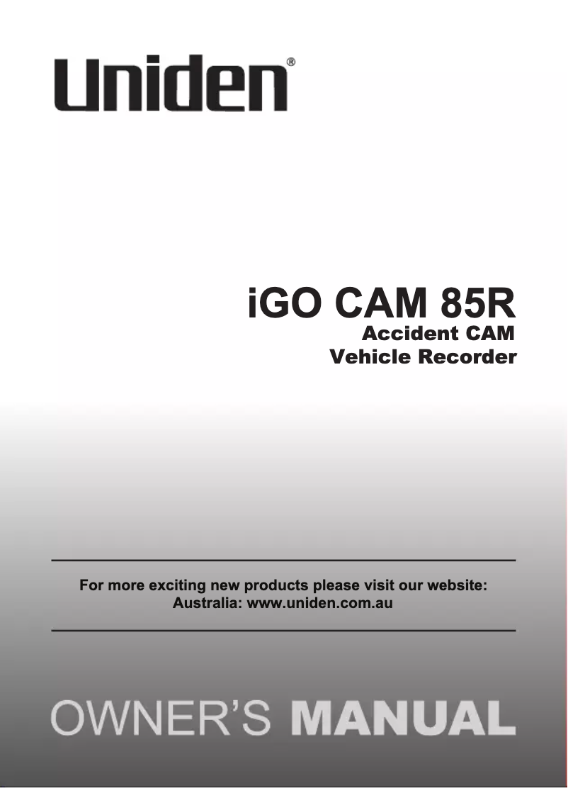 Image de la première page du manuel de l'appareil iGO CAM 85R