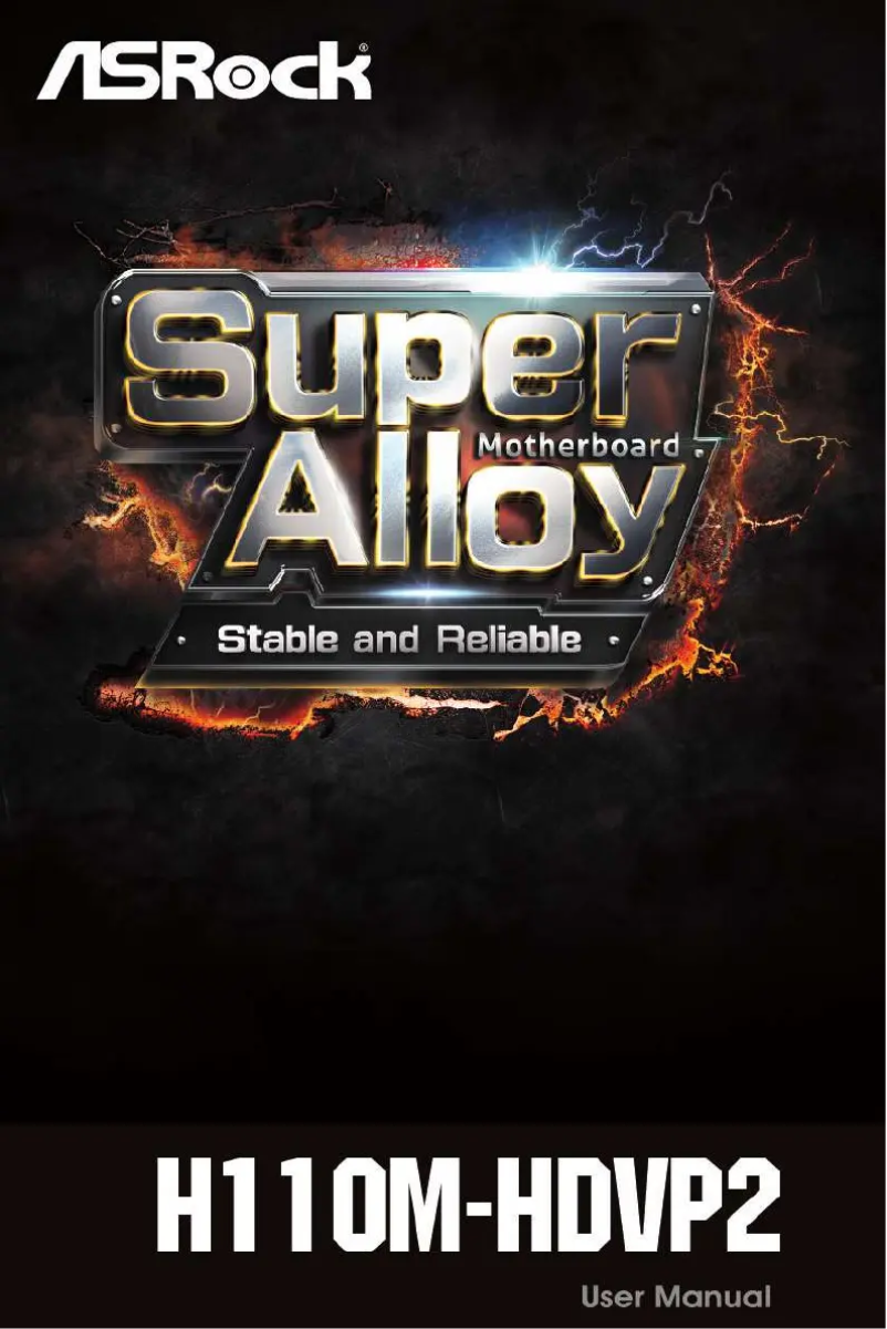 Page 1 de la notice Manuel utilisateur Asrock H110M-HDVP2