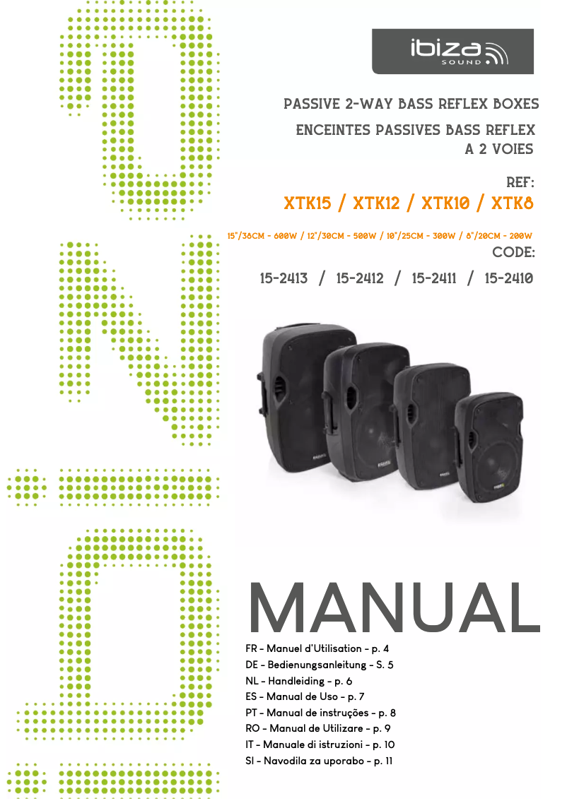 Page n°1 - Manuel utilisateur Ibiza Sound XTK12