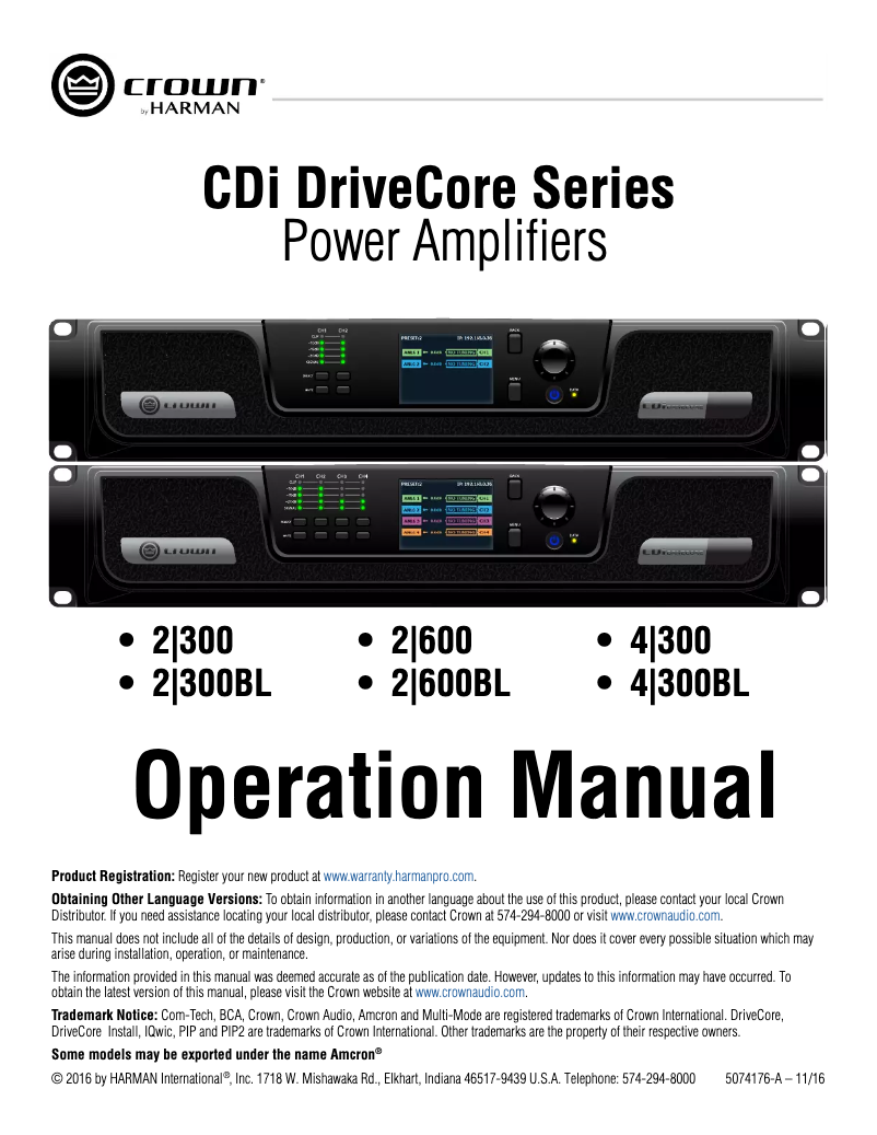 Image de la première page du manuel de l'appareil CDi DriveCore CDi 2|300