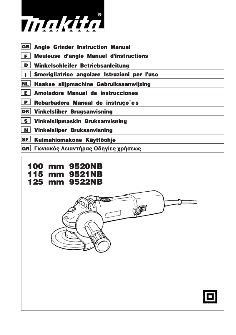 Page n°1 - Manuel utilisateur Makita 9522NB