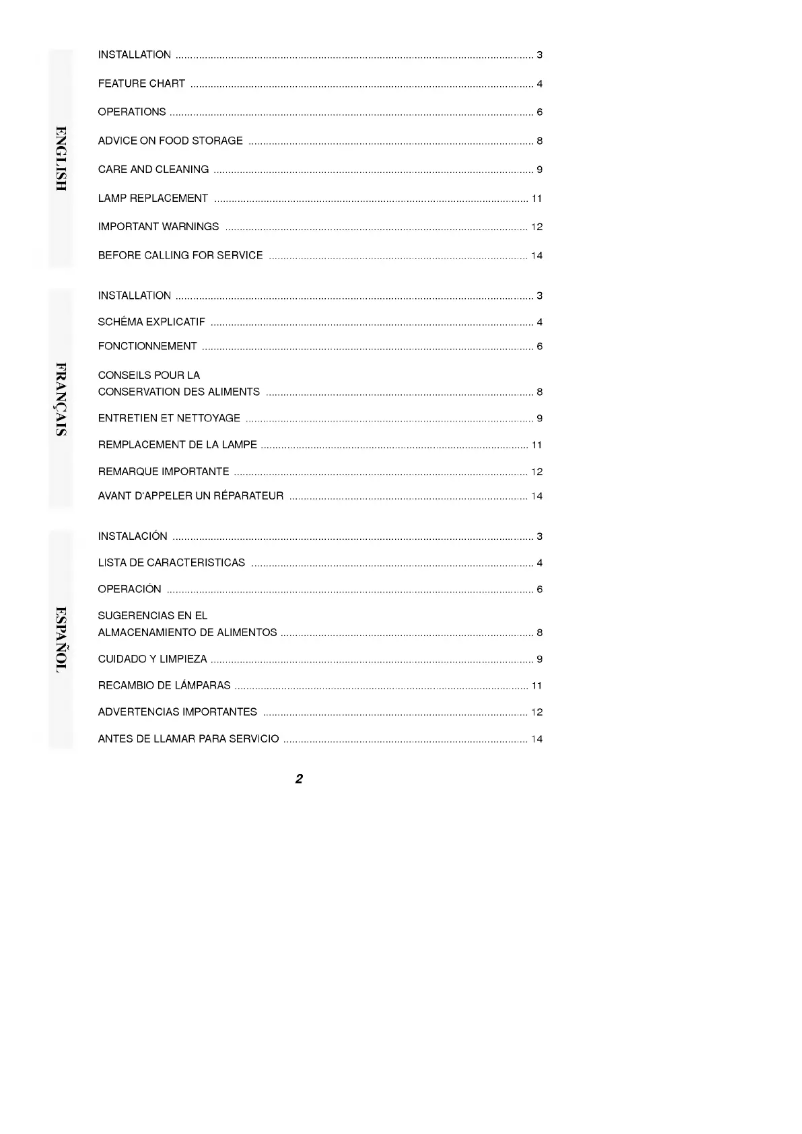 Page n°1 - Manuel utilisateur LG GR-182SV