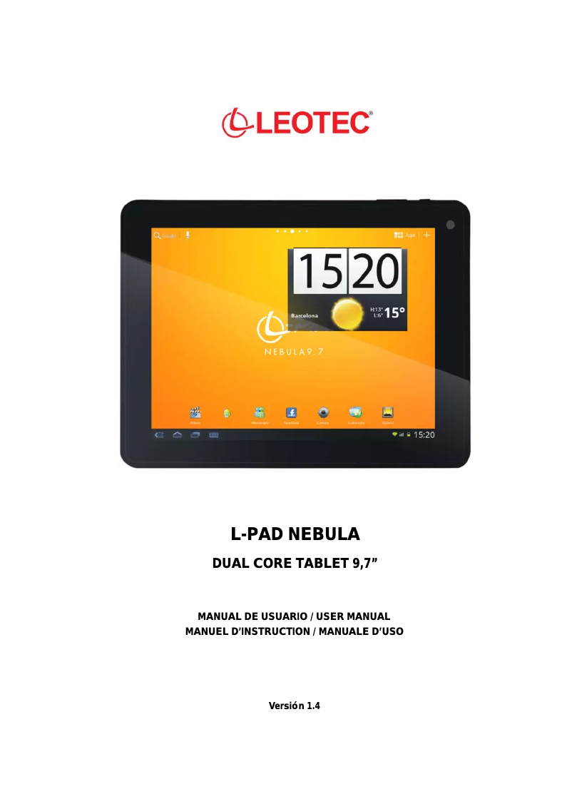 Page 1 de la notice Manuel utilisateur Leotec L-Pad Nebula LETAB905