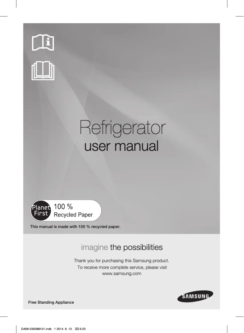 Page n°1 - Manuel utilisateur Samsung RR35H6110SS