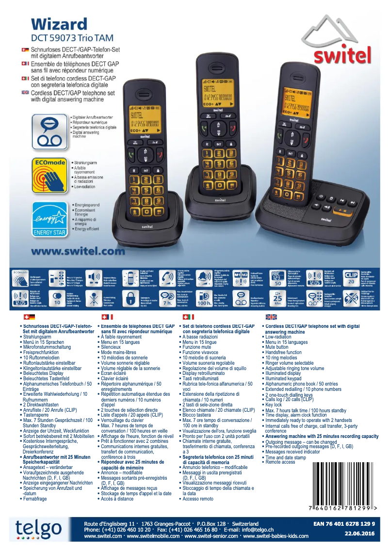 Image de la première page du manuel de l'appareil DCT59073