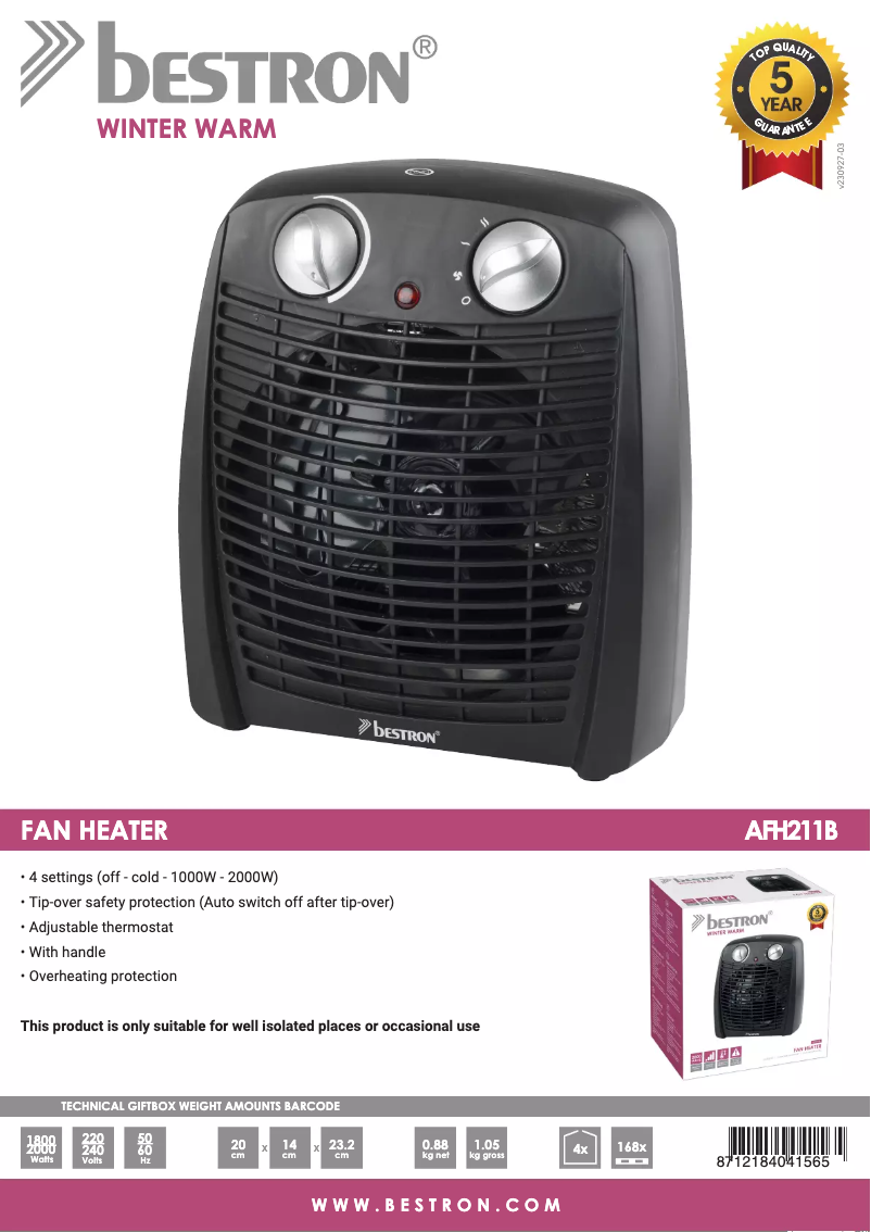 Image de la première page du manuel de l'appareil AFH211B