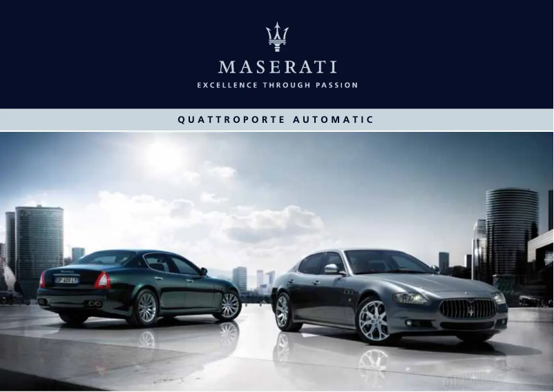 Image de la première page du manuel de l'appareil Quattroporte (2012)