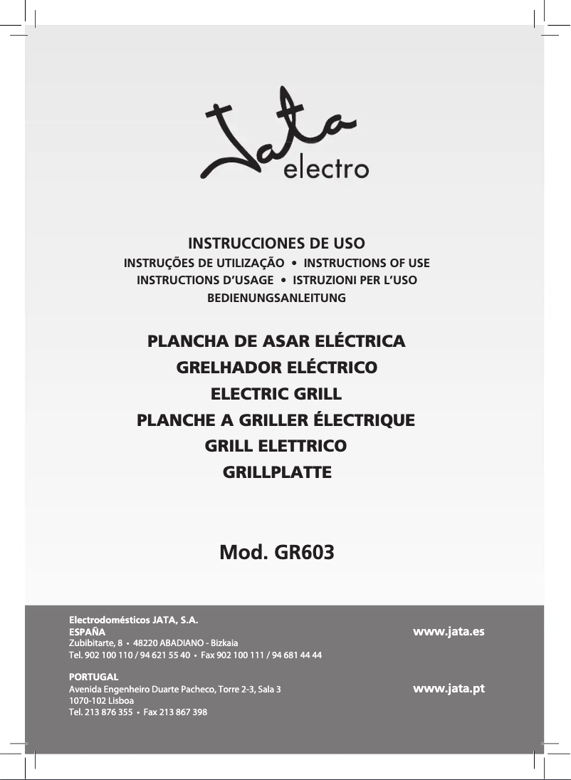 Image de la première page du manuel de l'appareil GR603